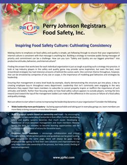 Inspiring Food Safety Culture: Cultivating Consistency