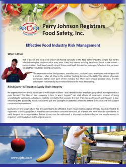 Effective Food Industry Risk Management