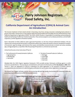 California Department of Agriculture (CDFA) & Animal Care: An Introduction